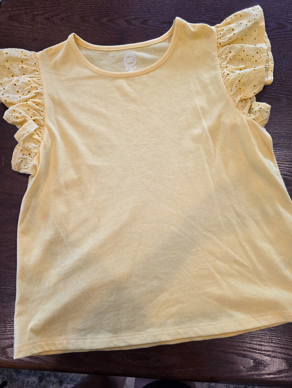 Wonder Nation Girls XL 14-16 PLUS Lot Of 4 Eyelet Short Sleeve Tops - Picture 2 of 7